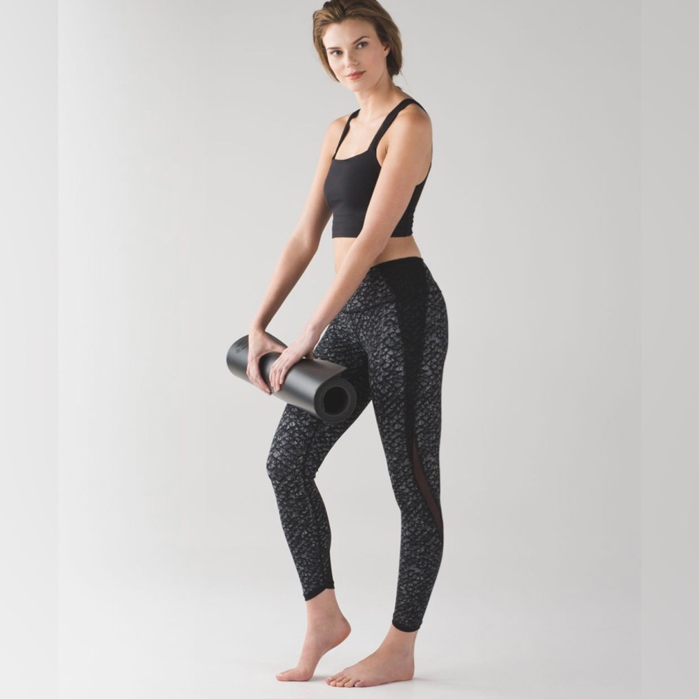 lululemon athletica Black Patterned High-Waist Leggings